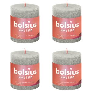 Bolsius Stompkaarsen Shine 4 St Rustiek 80X68 Mm Zandgrijs 80 x 68 mm