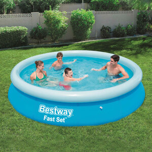 Bestway Fast Set Zwembad Opblaasbaar Rond 366X76 Cm 57273 Donkergrijs