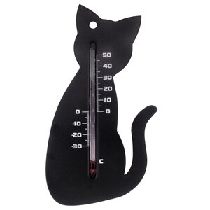 Nature Wandthermometer Kat Zwart