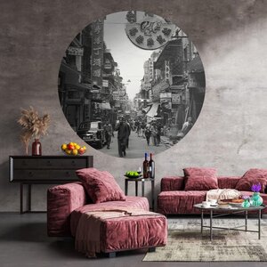 Wallart Behangcirkel Hong Kong The Old Days 90 Cm 1 Ø 190 cm