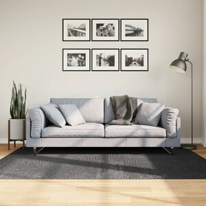 Vloerkleed Iza Laagpolig Scandinavisch 140X200 Cm Antraciet