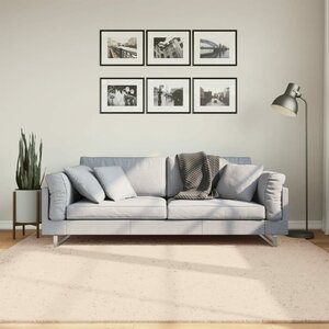 Vloerkleed Huarte Laagpolig Zacht Wasbaar Beige 200 x 200 cm