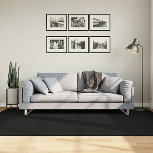 Vloerkleed Huarte Laagpolig Zacht Wasbaar Zwart 160 x 230 cm