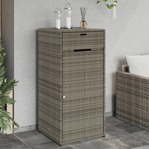 Tuinkast Poly Rattan 55 x 55 x 111 cm Grijs