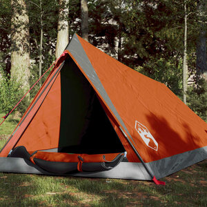 Tent 2-Persoons 200X20X88/62 Cm 85T Taft Grijs En Oranje 1 orange