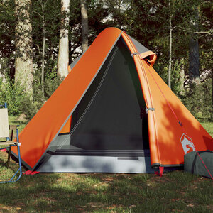 Tent 2-Persoons 267X54X7 Cm 85T Taft Grijs En Oranje 1 orange