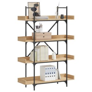 Boekenkast 4-Laags 100X33X145,5 Cm Bewerkt Hout Sonoma Eiken