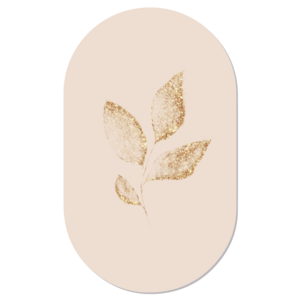 Muurovaal Leaf Gold Beige M - 90 x 55 cm