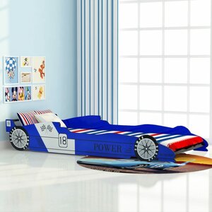 Kinderbed Raceauto 90X200 Cm Blauw