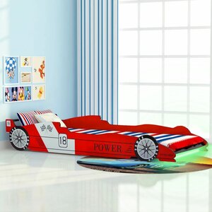 Kinderbed Raceauto Met Led-Verlichting 90X200 Cm Rood