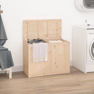 Wasmand 88,5X44X66 Cm Massief Grenenhout 1 88.5 x 44 x 66 cm Naturel