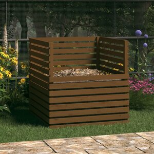 Compostbak Massief Grenenhout 1 100 x 100 x 102 cm Honingbruin