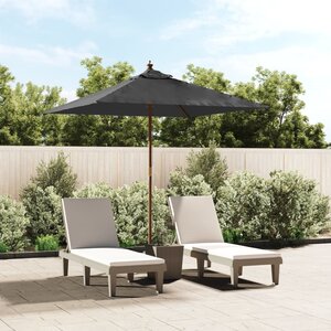 Parasol Met Houten Paal 198X198X231 Cm Kleurig Antraciet