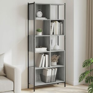 Boekenkast 72X28X72 Cm Bewerkt Hout Eikenkleurig 1 Grijs sonoma