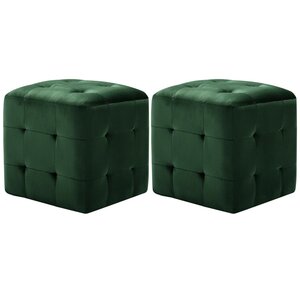 Poef 2 St 30X30X30 Cm Fluweel 1 Groen