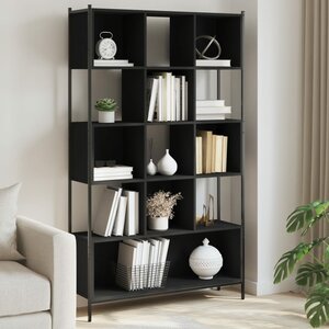 Boekenkast 02X28X72 Cm Bewerkt Hout 1 Zwart