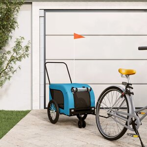 Hondenfietstrailer Oxford Stof En Ijzer 125 x 63 x 66 cm Blauw en zwart