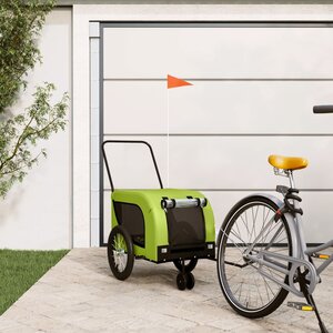 Hondenfietstrailer Oxford Stof En Ijzer 125 x 63 x 66 cm Groen en zwart