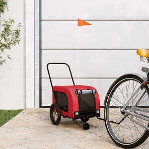 Hondenfietstrailer Oxford Stof En Ijzer 124 x 53 x 53 cm Rood en zwart