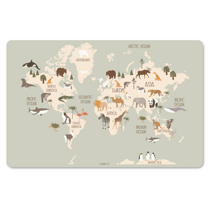 Knutselmat Animal World Map 70 x 45 cm