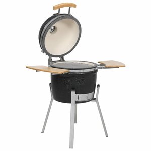 Kamado Barbecue 76 Cm Keramiek 1 Zwart