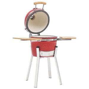 Kamado Barbecue 76 Cm Keramiek 1 Rood