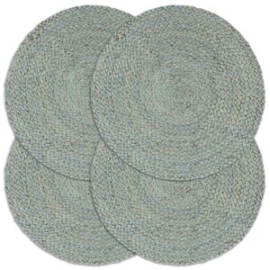 Placemats Rond 38 Cm 4 Olijfgroen Jute