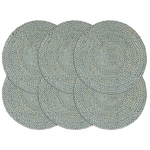 Placemats Rond 38 Cm 6 Olijfgroen Jute