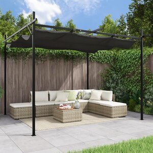 Pergola Met Uitschuifbaar Dak 295X292X230 Kleurig 295 x 292 x 230 cm Antraciet