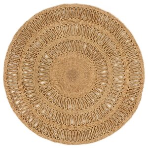 Tapijt Rond Gevlochten Jute 90 cm