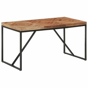 Eettafel Massief Acaciahout En Mangohout 140 x 70 x 76 cm Zwart