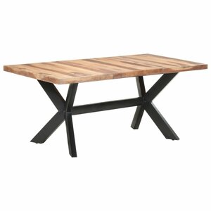 Eettafel Massief Hout Met Honingkleurige Afwerking 180 x 90 x 75 cm