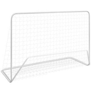 Voetbaldoel Met Net 82X6X22 Cm Staal Wit 1