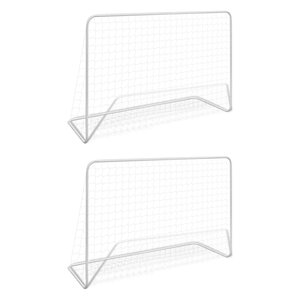 Voetbaldoelen Met Netten 18X61X1 Cm Staal Wit 2