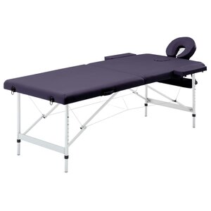 Massagetafel Inklapbaar 2 Zones Aluminum Paars