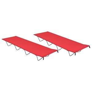 Campingbedden 180X60X19 Cm Oxford Stof En Staal 2 Rood