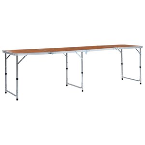 Campingtafel Inklapbaar Aluminium 240 x 60 cm Bruin