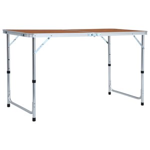 Campingtafel Inklapbaar Aluminium 120 x 60 cm Bruin