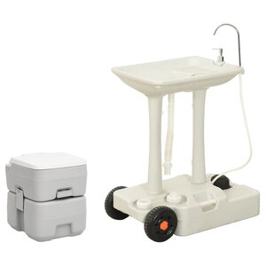 Campingtoilet En Wasbak Draagbaar 41.5 x 36.5 x 42 cm + 72 x 42 x 103 cm