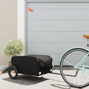 Fietstrailer 30 Kg Ijzer 122 x 52.5 x 42.5 cm Zwart