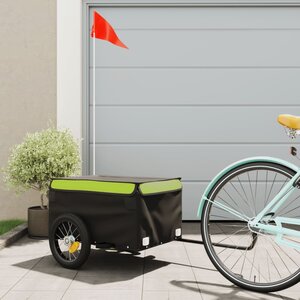 Fietstrailer 30 Kg Ijzer Zwart En 120 x 54 x 44 cm Groen