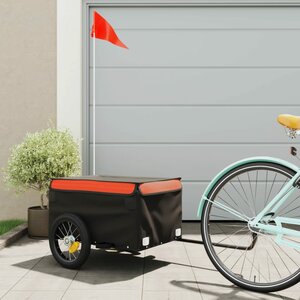 Fietstrailer 30 Kg Ijzer Zwart En 120 x 54 x 44 cm Oranje