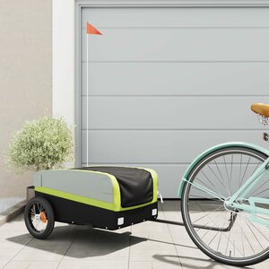 Fietstrailer 30 Kg Ijzer Zwart En 122 x 52.5 x 42.5 cm Groen