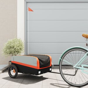 Fietstrailer 30 Kg Ijzer Zwart En Oranje 122 x 52.5 x 42.5 cm orange