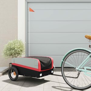 Fietstrailer 30 Kg Ijzer Zwart En 122 x 52.5 x 42.5 cm Rood