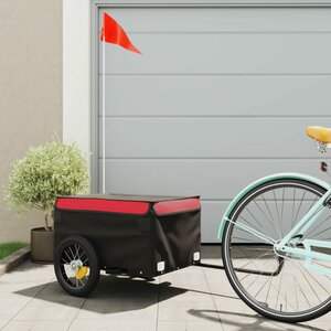 Fietstrailer 30 Kg Ijzer Zwart En 120 x 54 x 44 cm Rood