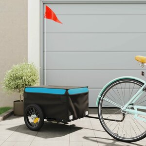 Fietstrailer 30 Kg Ijzer Zwart En 120 x 54 x 44 cm Blauw