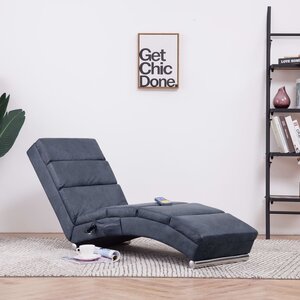 Massage Chaise Longue Kunstsuède Grijs