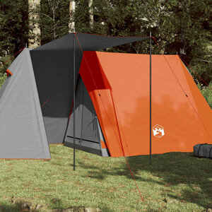 Tent 3-Persoons 465X220X170 Cm 185T Taft Grijs En Oranje