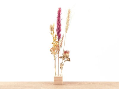 Wooden Dried Flower Stand - S - Flowers And Herbs + Dried Floral Arrangement